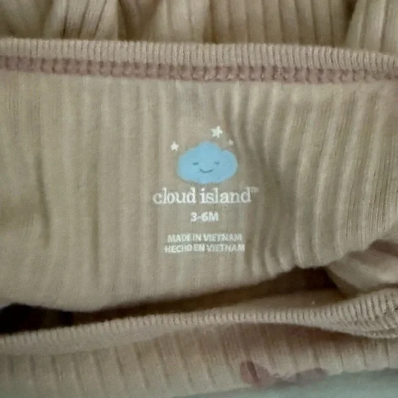 cloud island Ribbed Baby Set in Blush with Rose Accent - Picture 4 of 7